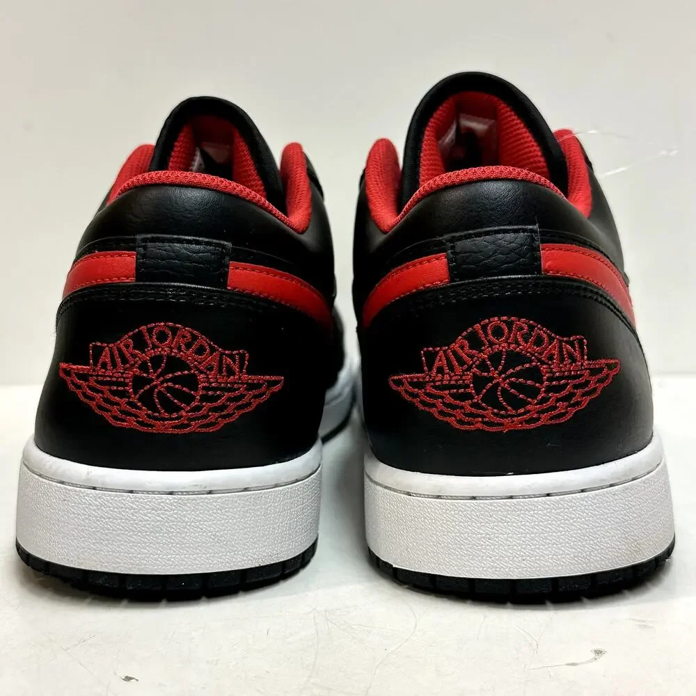 NWOT Nike Jordan 1 Low White Toe  Black/Fire Red/White Bred Men's 16